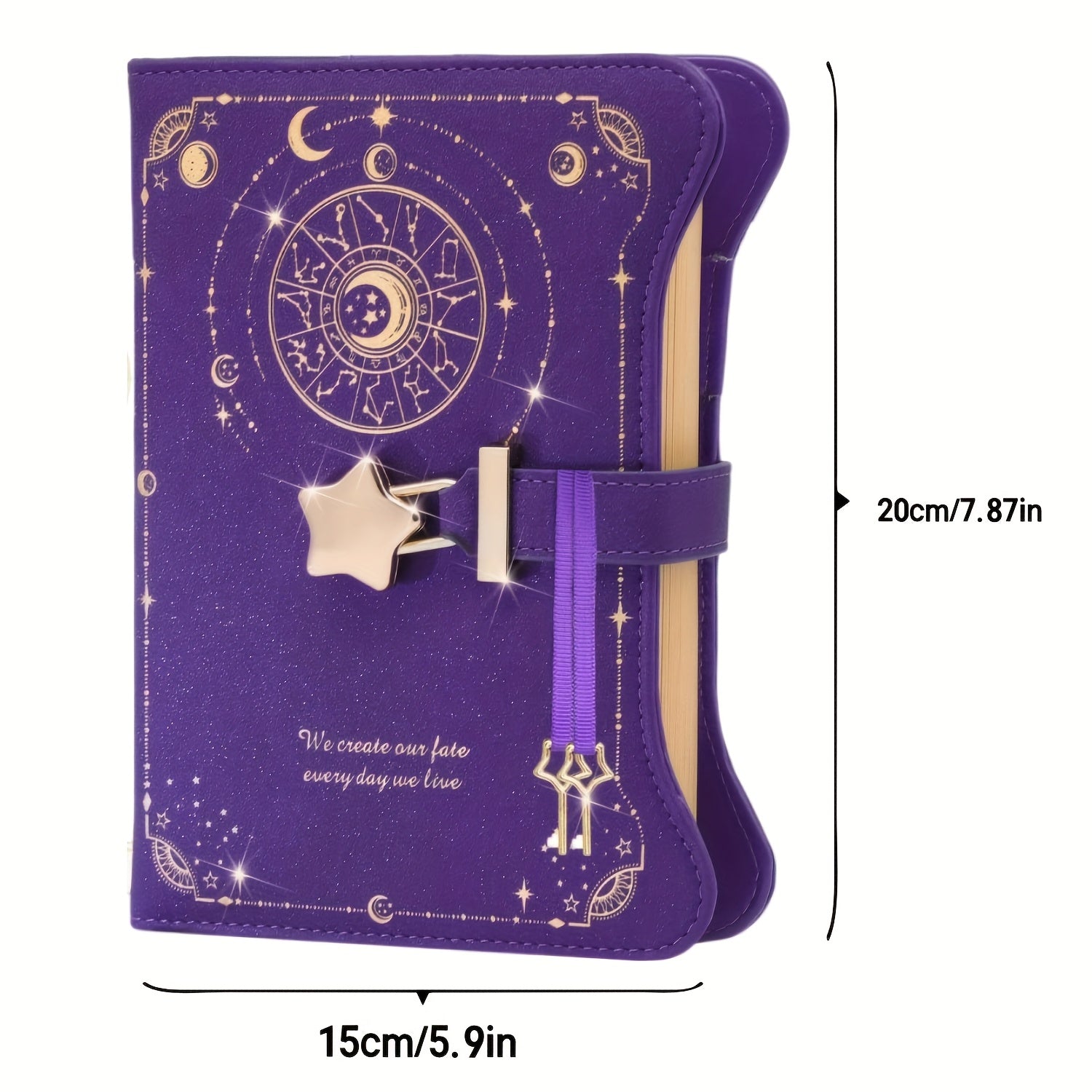 Enchanted Matte Diary B6 Size Lock & Key Purple Cover