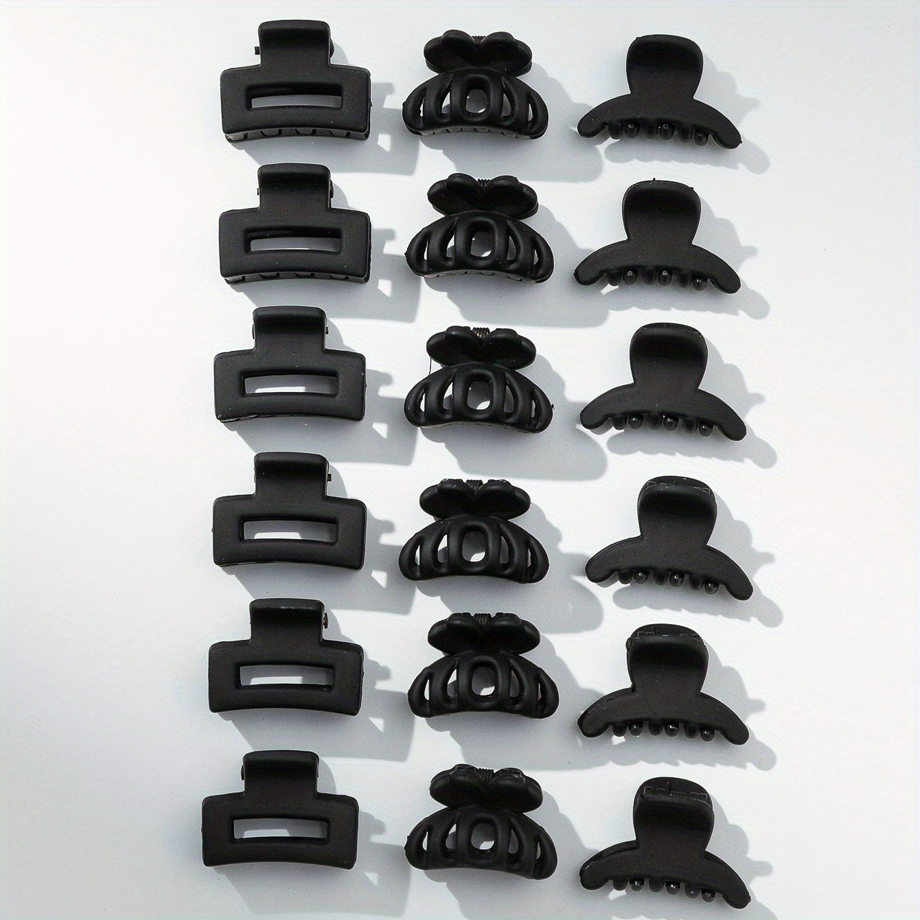 18PCS Rubber Frosted Square Hair Claw Hair Clip Hair Accessory