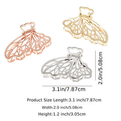 4pcs Butterfly Hair Clips Non Slip Rose Golden Thick Hair Thin Hair Claw