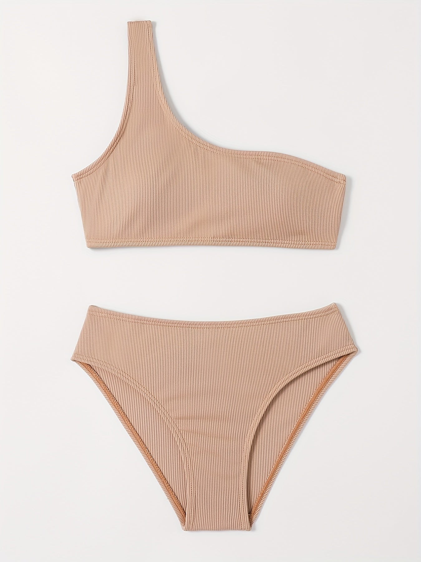 Girls One Shoulder Bikini Tankini Set Kids Summer Beach Bathing Suits