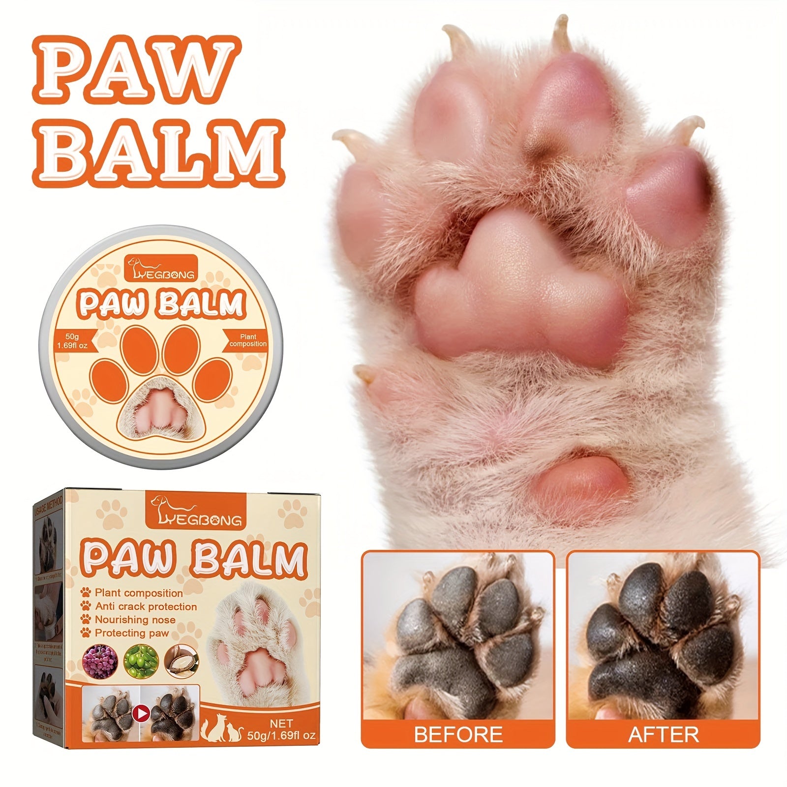 Foot Pad Care Balm for Pets, Nail & Claw Protection