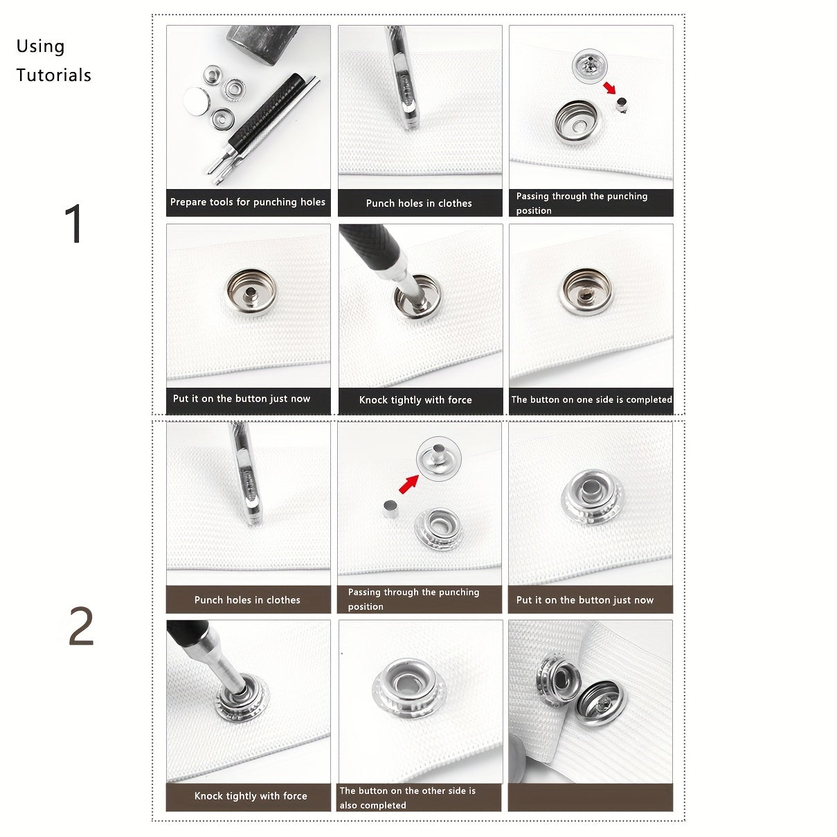 5 Pairs Brass Buckle Clothing Bags Metal Buttons Coat Buttons Shirt Studs