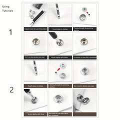 5 Pairs Brass Buckle Clothing Bags Metal Buttons Coat Buttons Shirt Studs