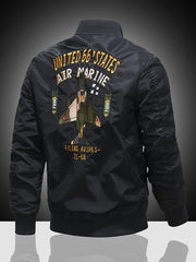 Embroidered Men's Slim Fit Sports Jacket Windproof Motorcycle Jacket