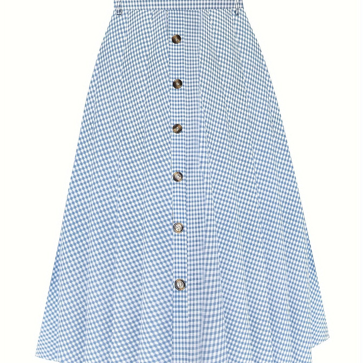 Women's Plus Plaid Print High Rise A line Maxi Skirt
