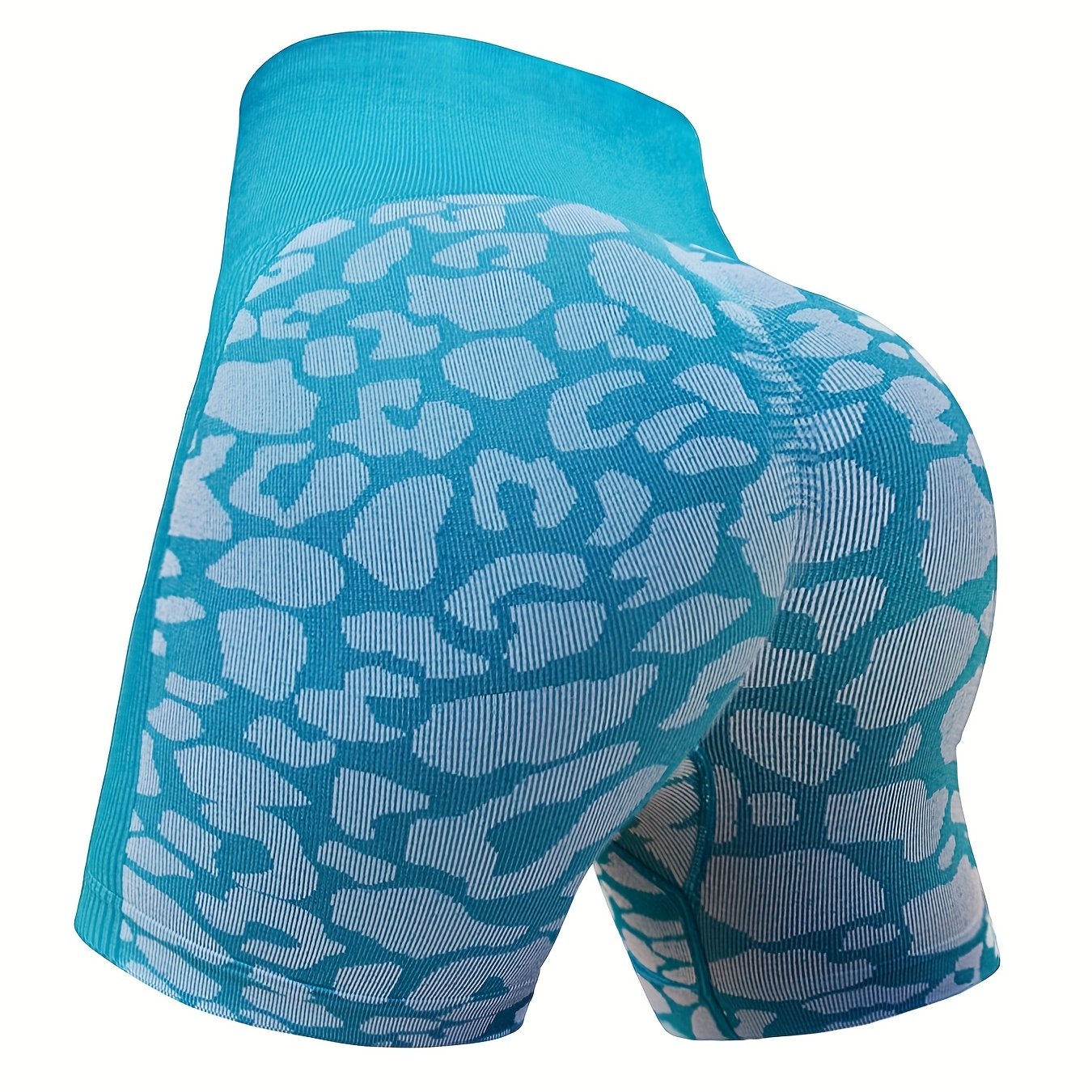 Leopard Print High Waist Tummy Control Workout Shorts