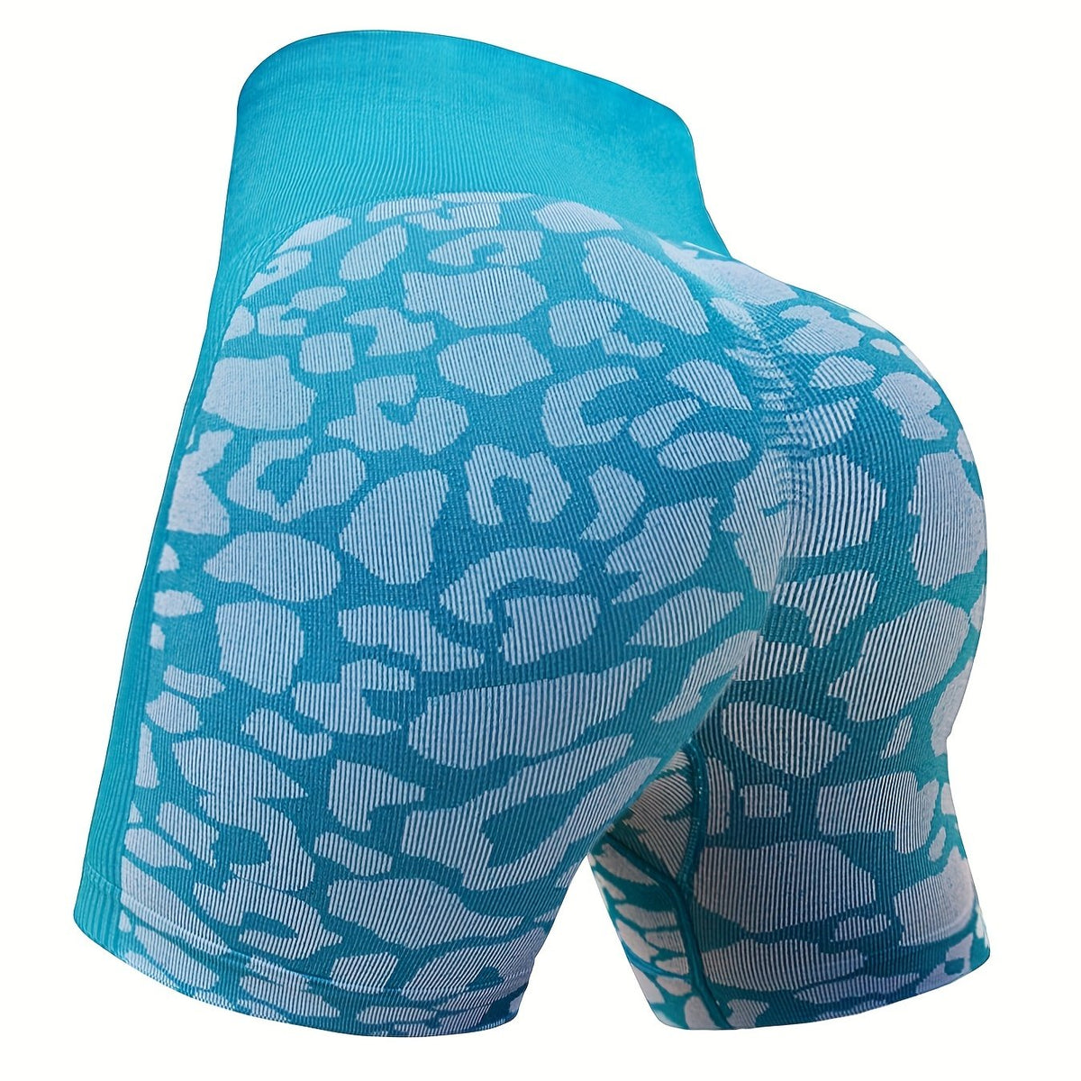 Leopard Print High Waist Tummy Control Workout Shorts