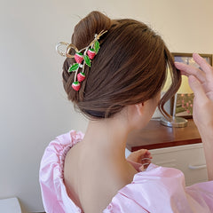 Pink Strawberry Hair Claw Clips Strong Hold Hair Jaw Clips Accessories