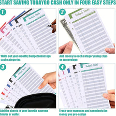 A6 Expense Tracker Paper 6 Loops Money Tracker Cash Envelope Binder Insert