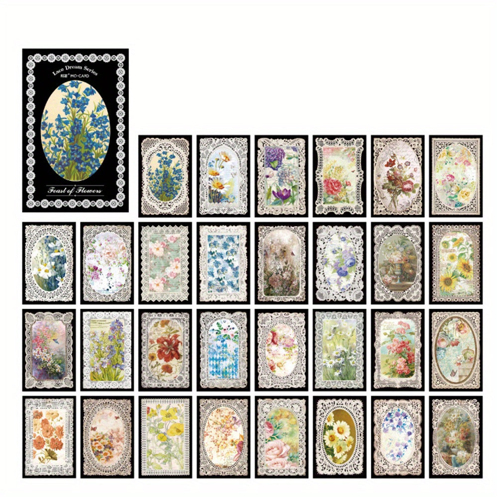 60sheets Vintage Flowers Scrapbook Paper Non sticky Message Paper