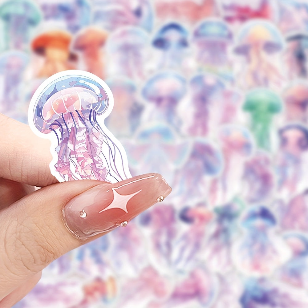 55 Crystal Jellyfish Stickers Waterproof Decals for Luggage Water Bottles