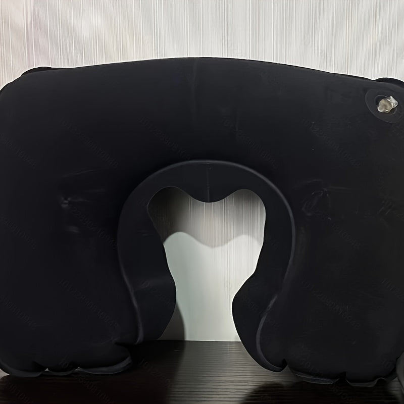 Pvc Flocking U shaped Inflatable Pillow For Camping