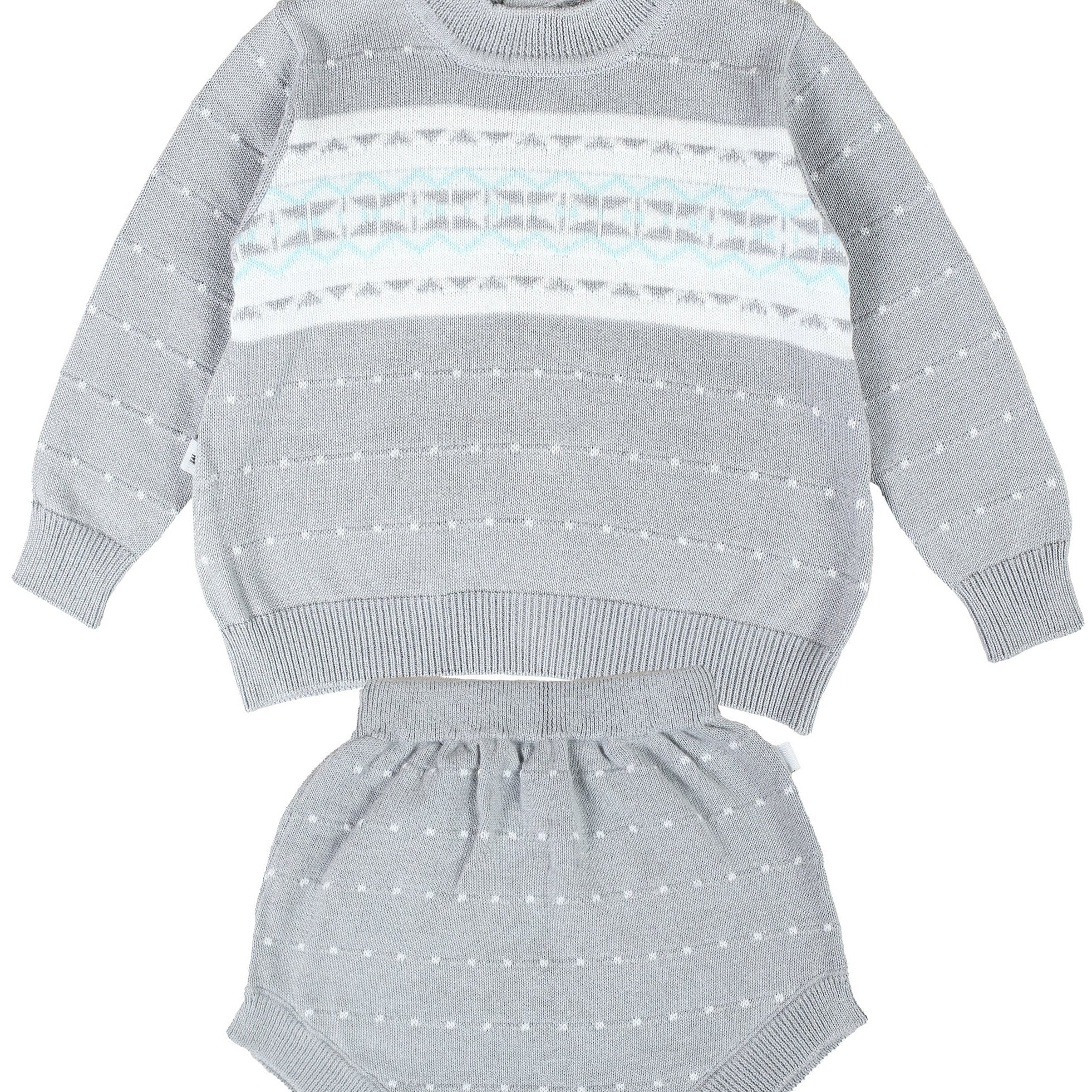 Baby Knitted Preppy Style Sweater Set for Boys and Girls