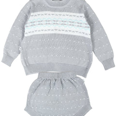 Baby Knitted Preppy Style Sweater Set for Boys and Girls