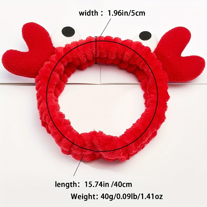 Cartoon Crab Headband for Women Girls - Skincare Hair Band