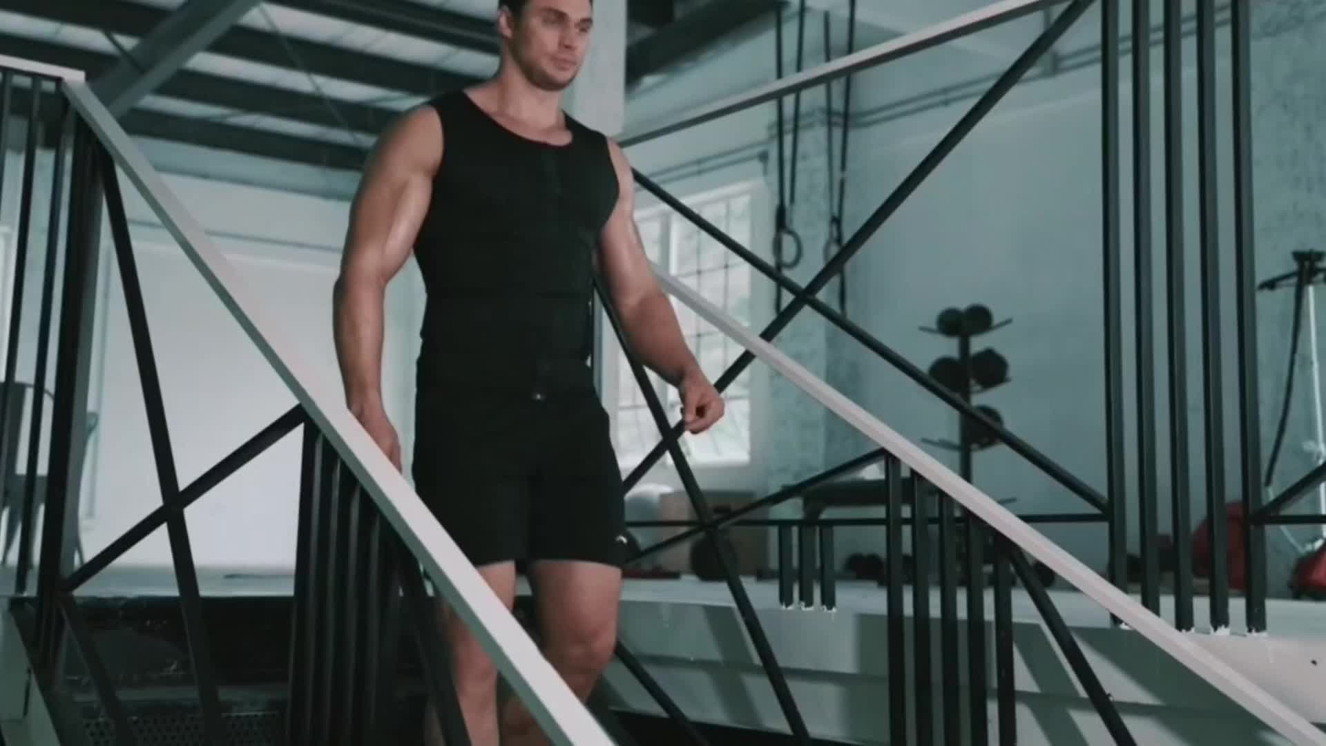 Men's Neoprene Sauna Vest Zipper Sweat Tank Top for Weight Loss
