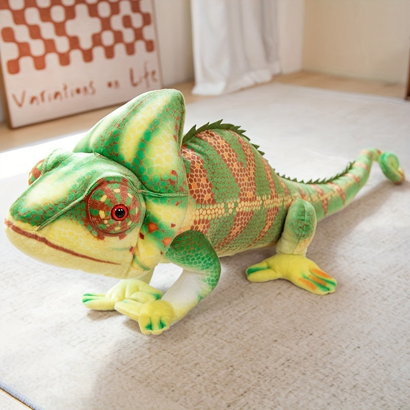 Soft Cuddly Chameleon Plush Toy Realistic Lizard Stuffed Animal