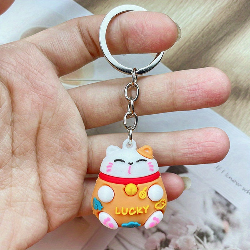 1pcs Baby Lucky Cat Door Ornament Creative Cartoon Lucky Cat Couple Bag Pendant