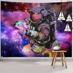 Hexagram Astronaut Tapestry for Dorm Decorations