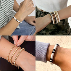 4000pcs Friendship Necklace Bracelet Making Kit Polymer Clay Beads Golden Beads
