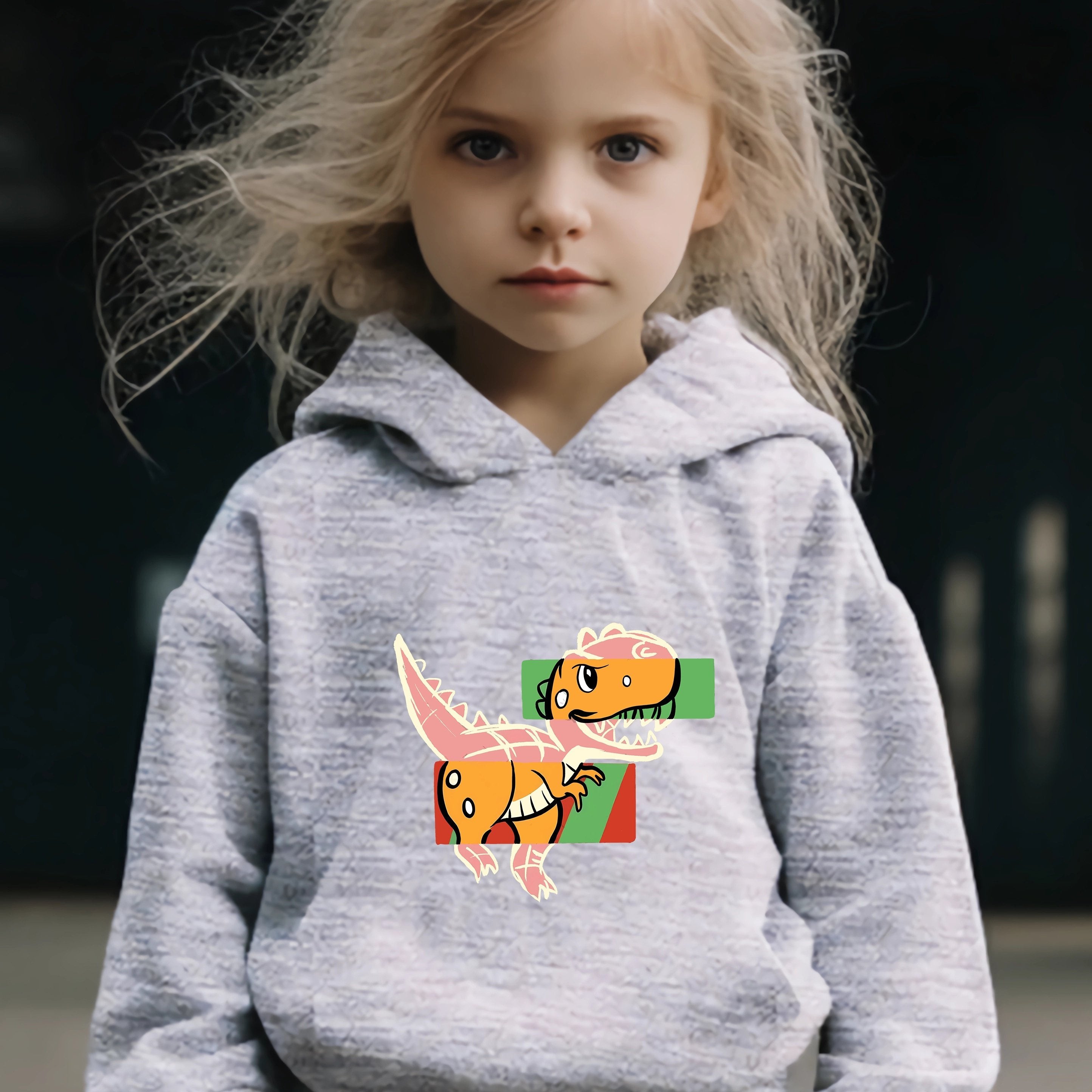 Dino Graphic 2pcs Set Girls Casual Comfy Activewear for Spring Fall