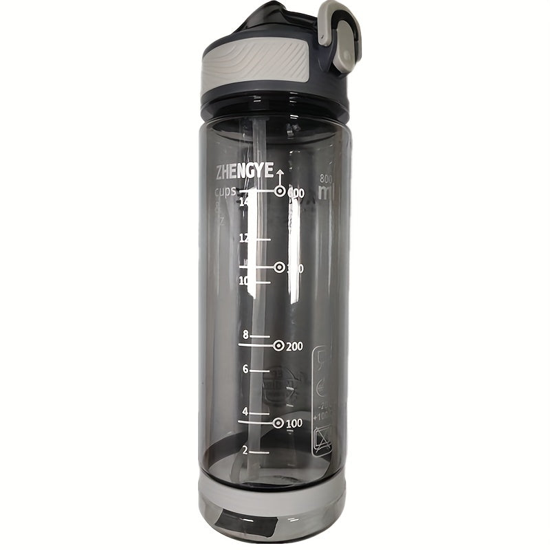 800ml Transparent Water Bottle with Straw for Outdoor Sports
