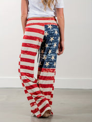  Indep. Casual Pants Women's Plus Stripe & Star Print High Rise