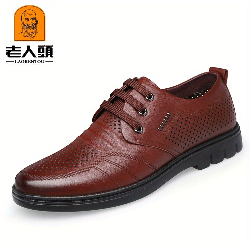 Men's Pointed Toe Oxford Shoes Hollow Out Dress Shoes