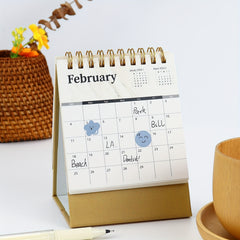 Mini Marble Pattern Desk Calendar 6 12 for Office and School