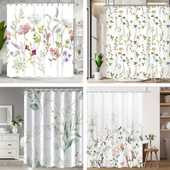 Wildflower Leaf Herbs Shower Curtain 71x71in