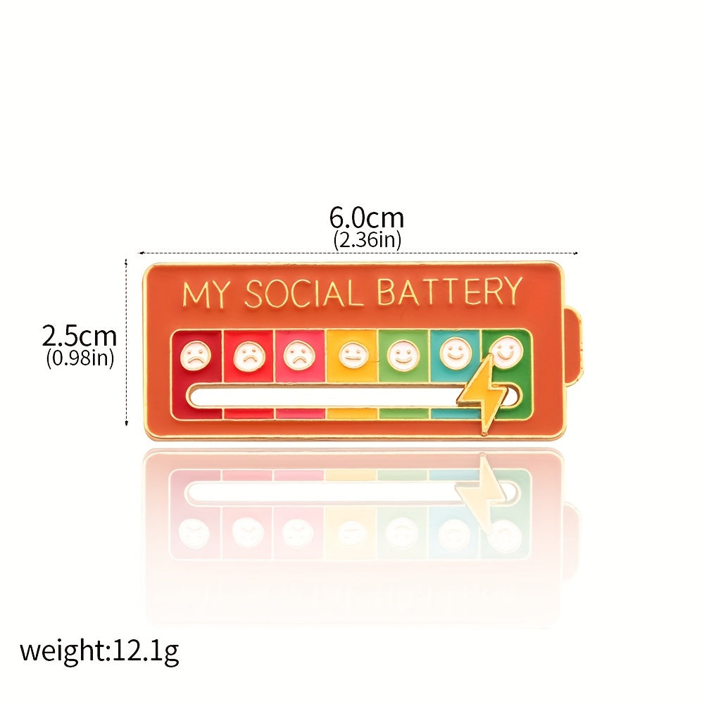 Funny Enamel Metal Badges Lapel Pin My Social Brooch Mood Expression