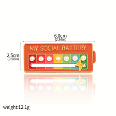 Funny Enamel Metal Badges Lapel Pin My Social Brooch Mood Expression