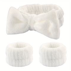 Coral Fleece Soft Headband Wristband For Washing Face Towel