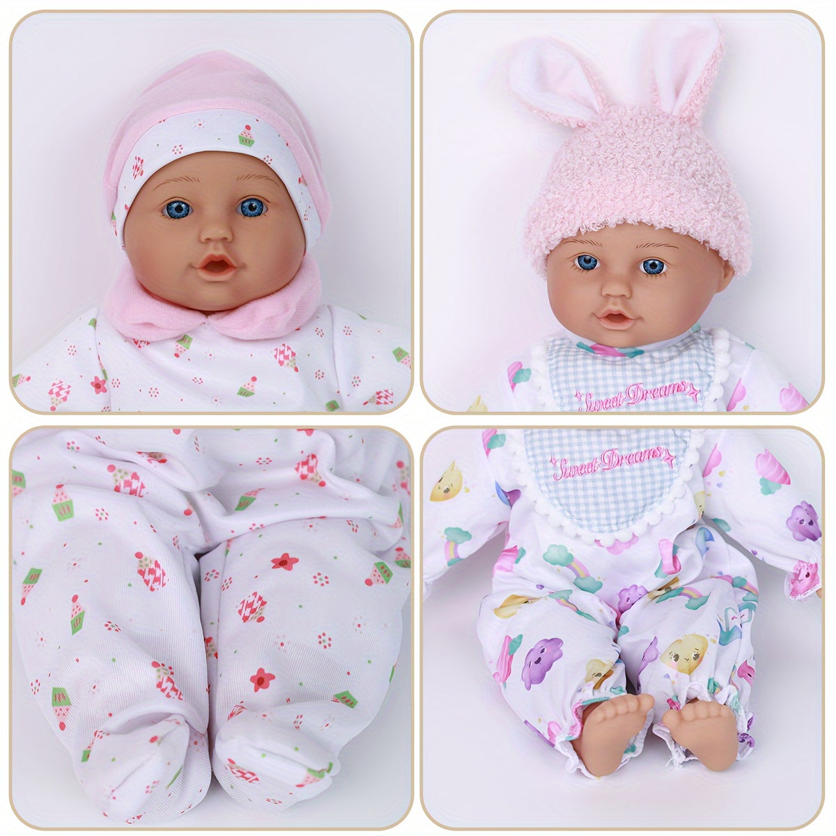 2pcs High 13Inch Reborn Doll Twins with 2 Real Life Dolls