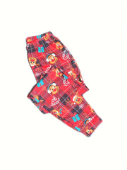 Christmas Elk Print Pajama Set Long Sleeve Top & Plaid Pants Women's Sleepwear