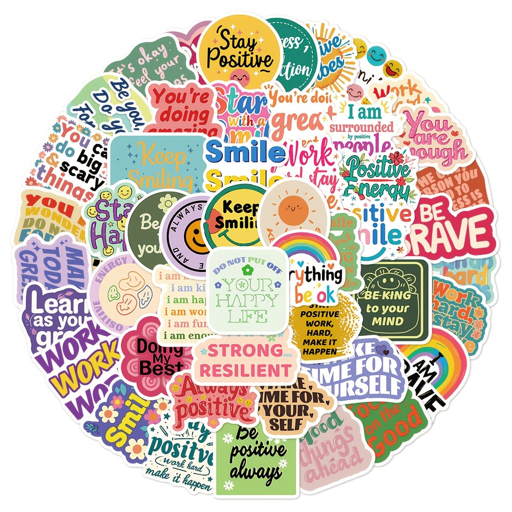 50 Motivational Stickers Positive Affirmation Self Adhesive Decoration