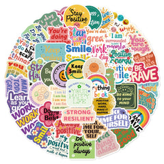 50 Motivational Stickers Positive Affirmation Self Adhesive Decoration