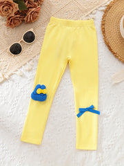 Girls Bunny Decor Elastic Waist Tight Pants Casual Skinny Pants