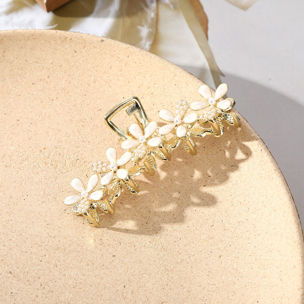 Rhinestone Flower Hair Claw Hair Clip for Women Girls