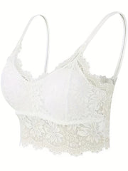 Lace Wireless Bralette Scallop Trim Lightweight Bra
