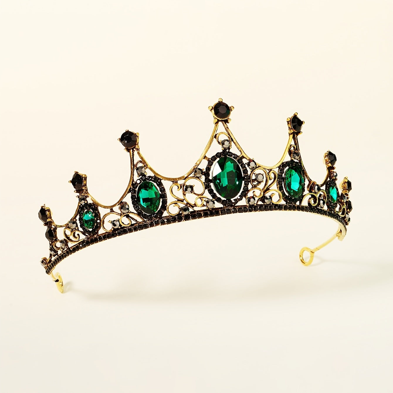 Green Rhinestone Tiara Crystal Princess Crown