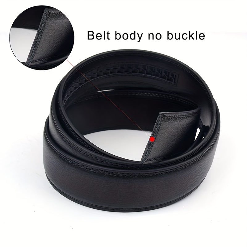 Men's Leather Belt Automatic Buckle Business Waist Strap