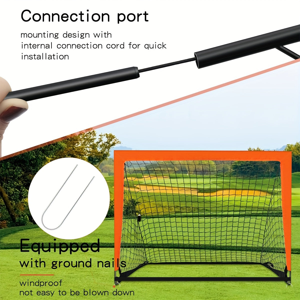 Portable Football Goal Net Foldable Mobile Football Shooting Trainer