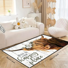 Cow Printed Washable Rug - Bring Joy to Your Home