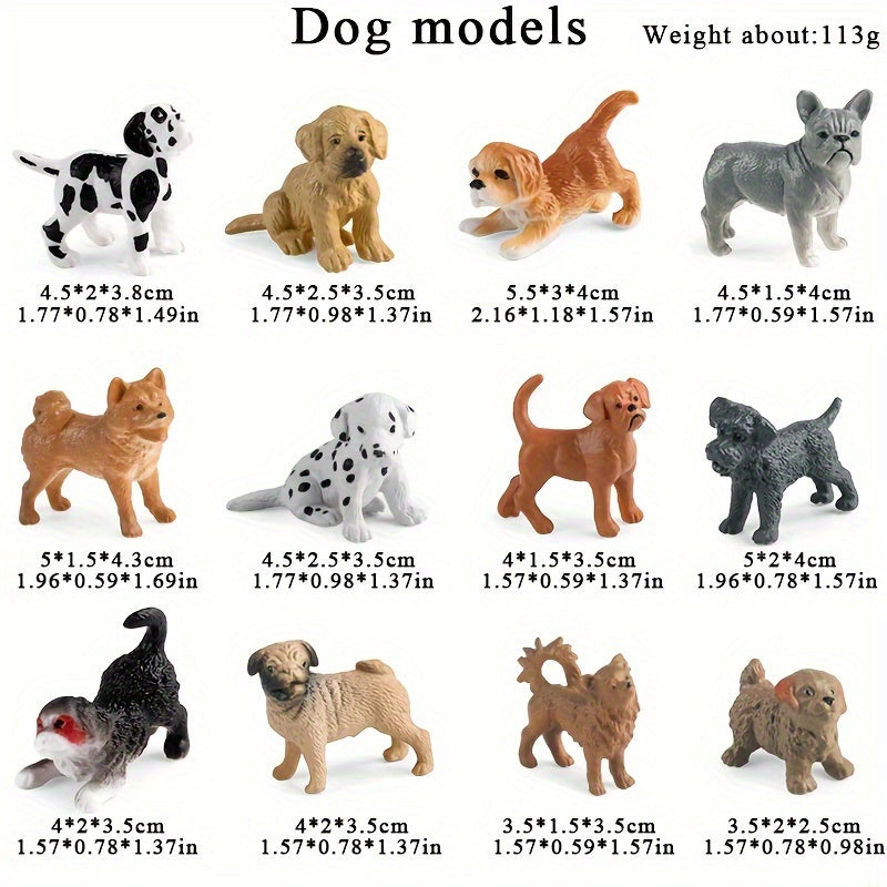 Tiny Dog Figurines Playset Realistic Mini Puppy Kittens Toy Set