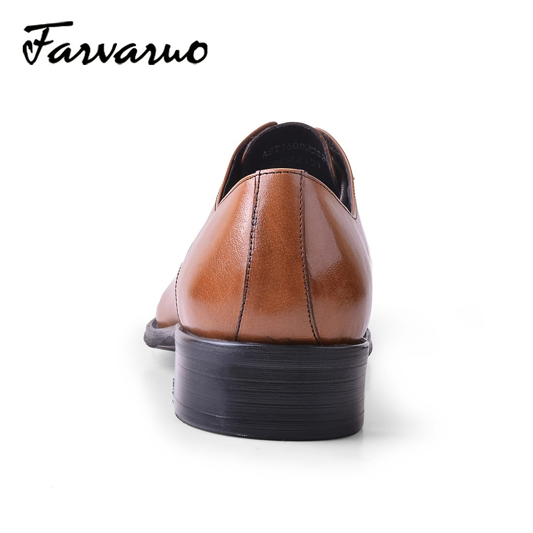FARWARWO Leather Pointed Toe Derby Shoes Wedding Office