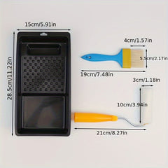 10-Piece Paint Roller Kit for Indoor Use - Frame, Tray, Covers, Brush