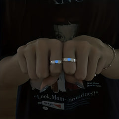 Love Luminous Ring Live Mouth Adjustable Couple Ring