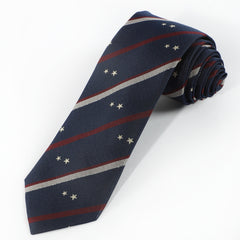 Men's Business Neckties Striped Small Star Print Tie Daily Accessories