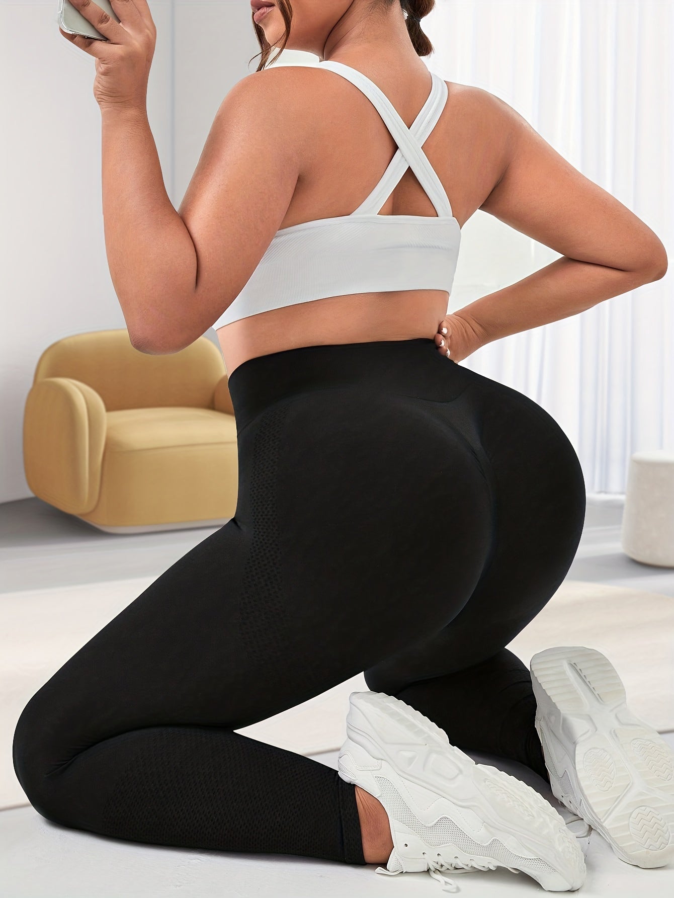  Solid High Waist Tummy Control Leggings